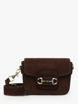 Cross Body Tas Velvet Leder Milano Bruin velvet VE260611